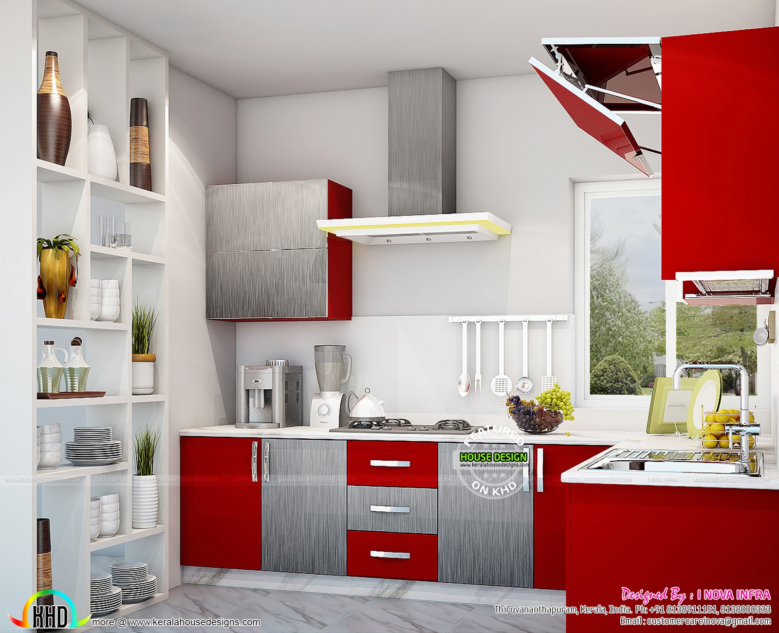 red kitchen