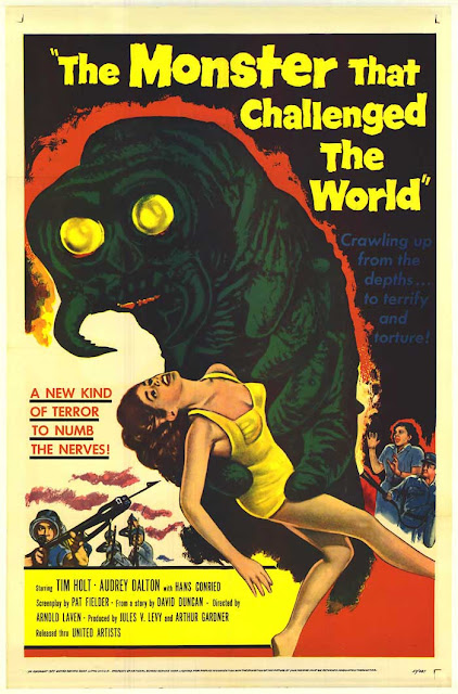 b movie posters, classic poster art, retro movie posters, mr pilgrim, Monster that challenged the World.