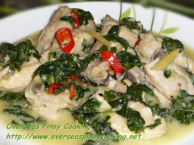 Guinataang Manok with Spinach, Chicken in Coconut Milk with Spinach