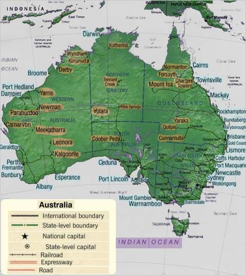 Carte Ville Australie