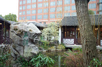 Lan Su Chinese Garden in downtown Portland .