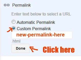how to custom your Blogger permalink