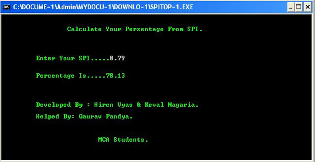 SPI to Percentage