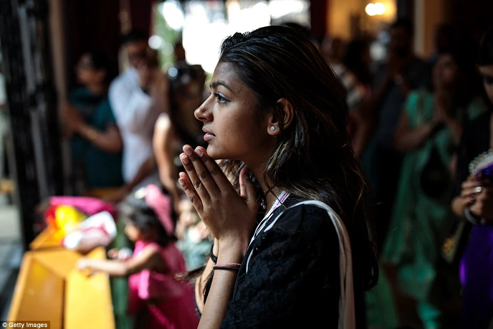 Prayer sessions also took place on Sunday as Hindu people from across Britain gathered in Watford 