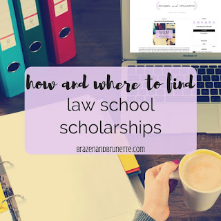 If you're concerned about law school student loans, law school debt, or how to pay for law school, I'm here to help! Here's 4 different places to look for to find a law school scholarship. Even if you don't have the highest GPA or LSAT score, you can still find a scholarship for law school! I have information on scholarships from law schools, local Bar association scholarships, ABA scholarships, and a scholarship match service. Plus, I have three free scholarship binder printables! | brazenandbrunette.com