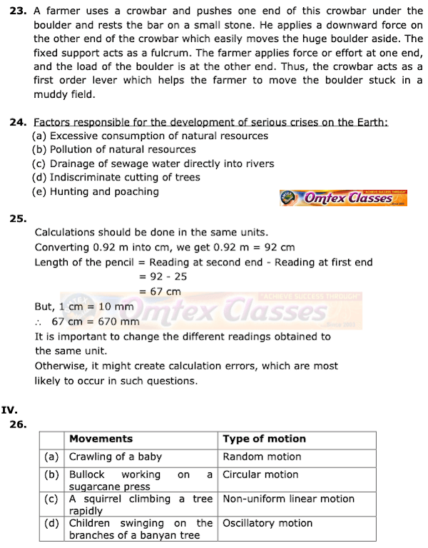 Class 6 Science Board Question Papers Board Question Paper