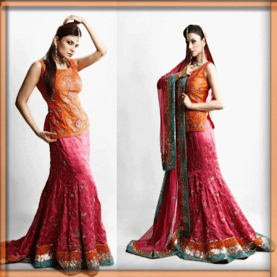 Multishaded Mermaid Cut Lehenga