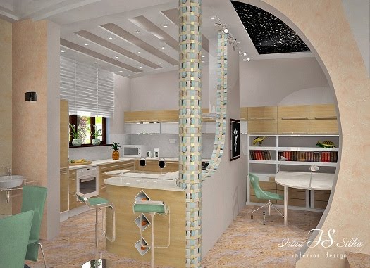 Irina Silka Project on 3D Kitchen and Kids Study Room