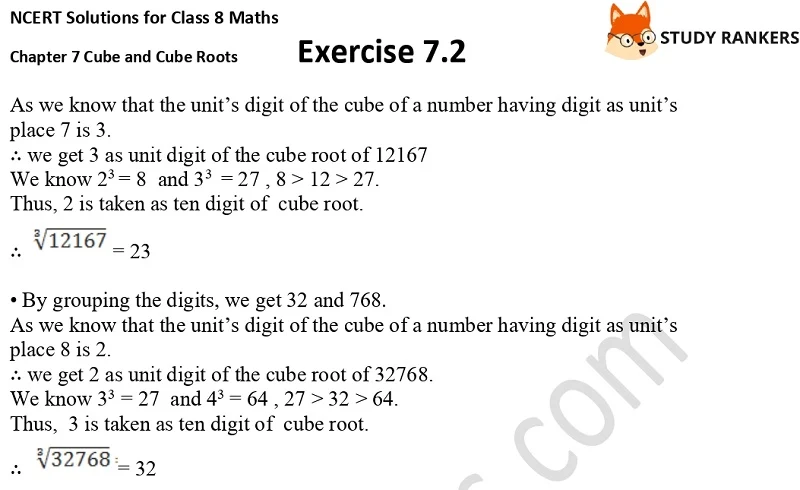 NCERT Solutions for Class 8 Maths Ch 7 Cube and Cube Roots Exercise 7.2 5