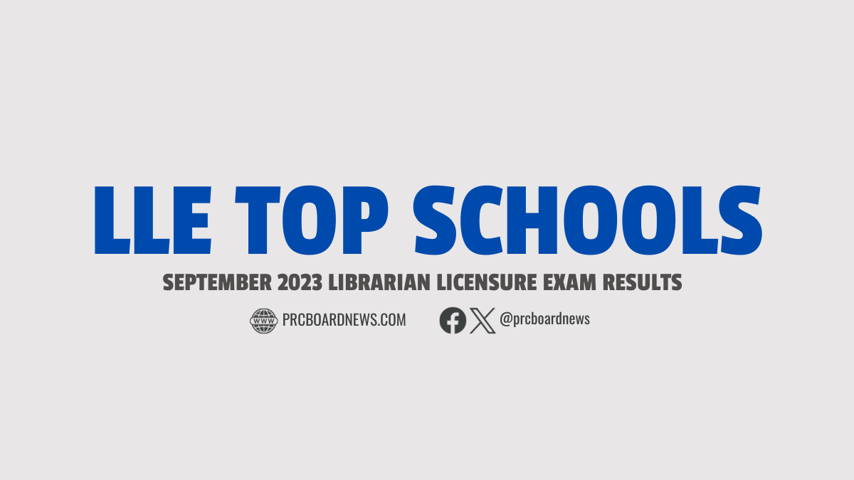 PERFORMANCE OF SCHOOLS: September 2023 Librarian board exam result
