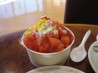 Kiwiberry - green tea yogurt w/ strawberries, watermelon, and mango