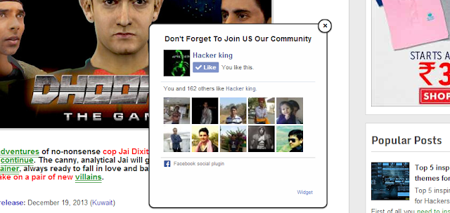 How to Add Facebook Like Popup Box for Blogger