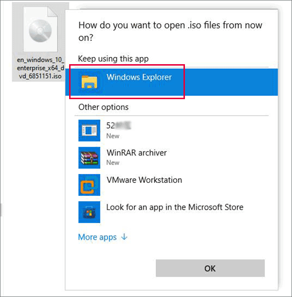 choose Windows Explorer