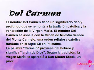 significado del nombre Del Carmen