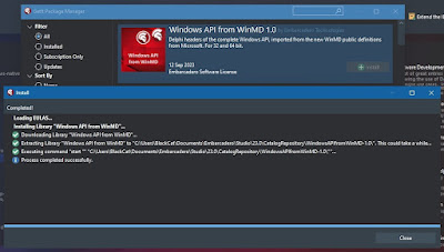 Delphi 12 GetIt 'Windows API from WinMD'