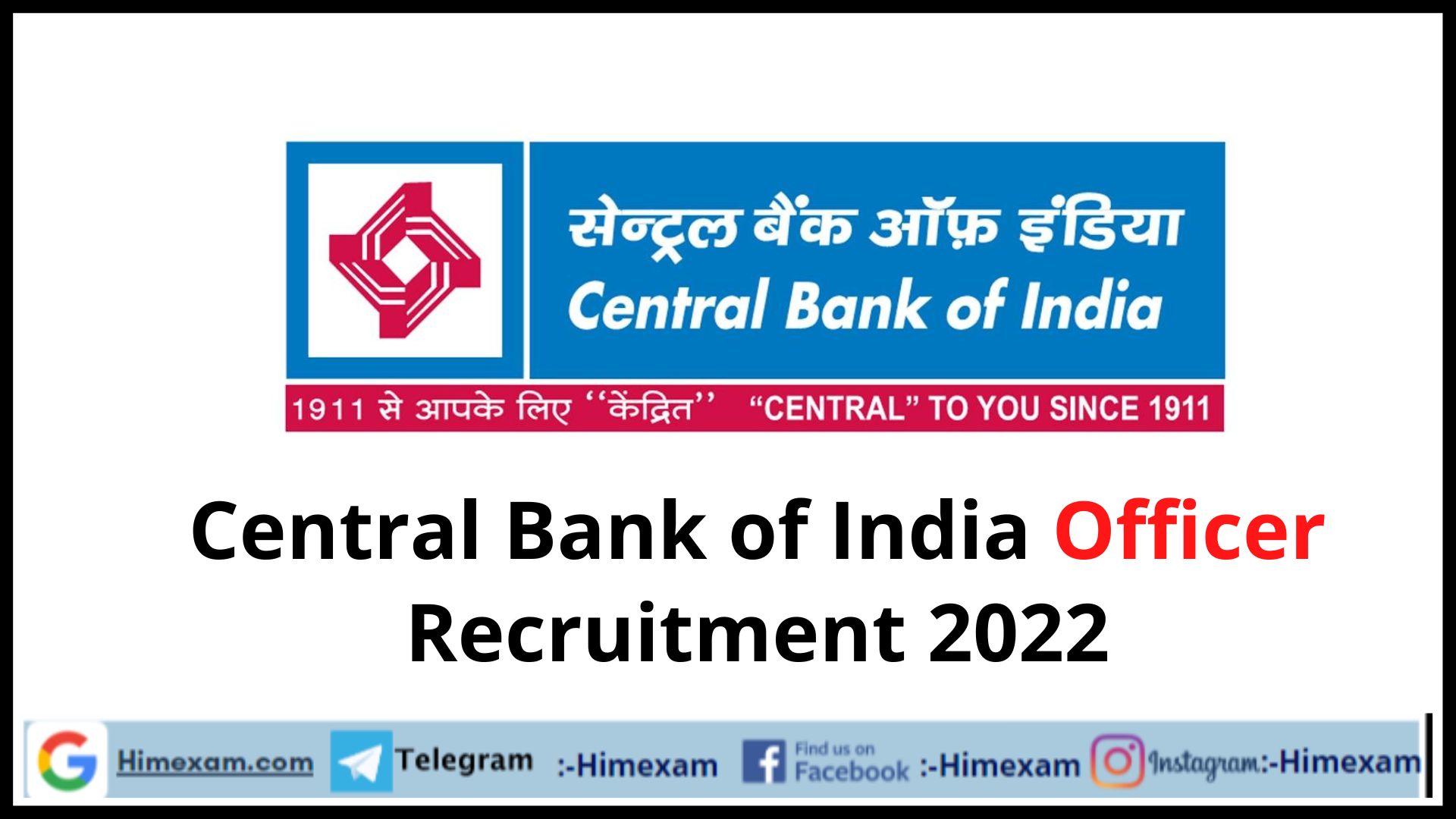 Central Bank of India Officer Recruitment 2022