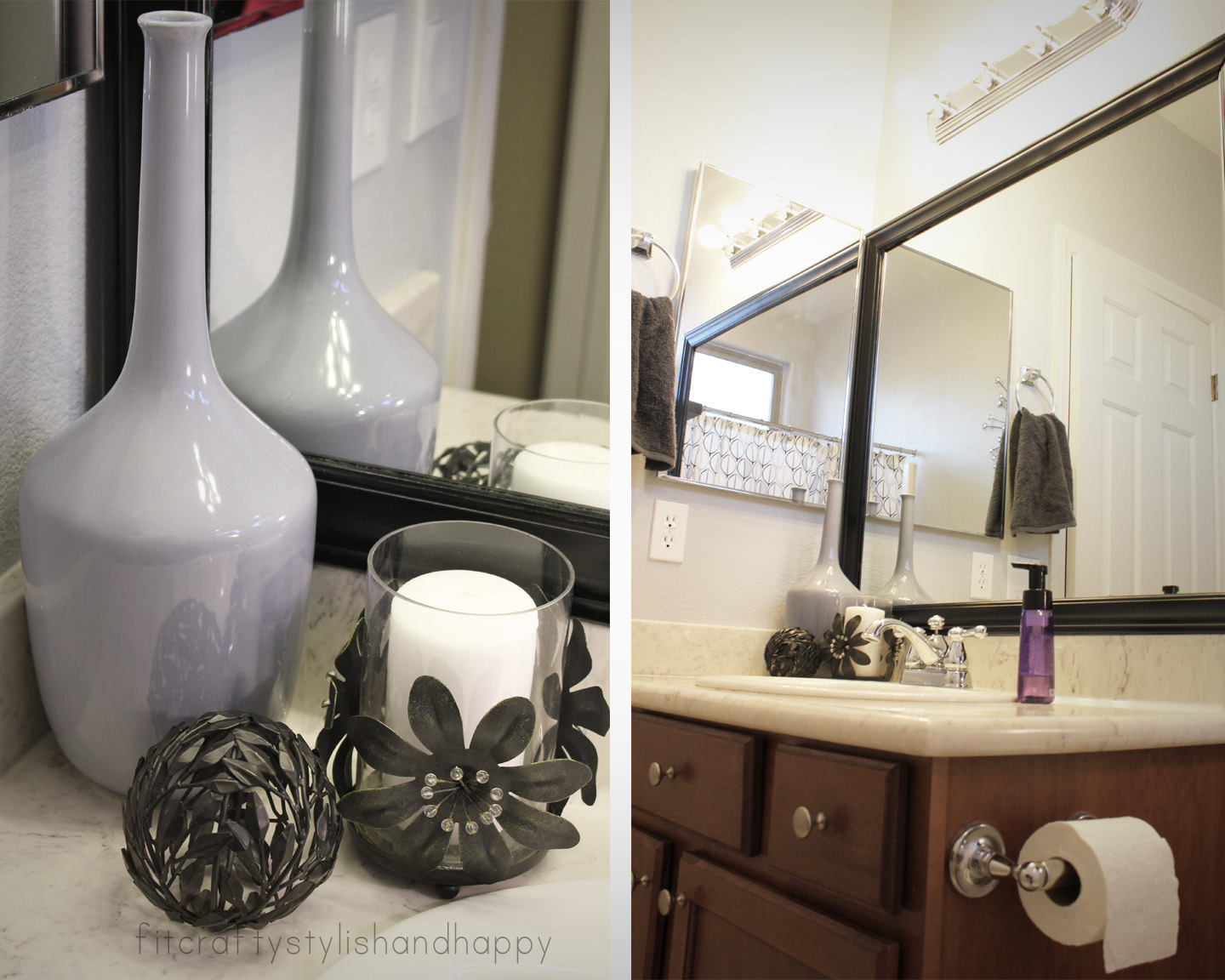 Grey And Chocolate Brown Bathroom - Oriental Home Accents