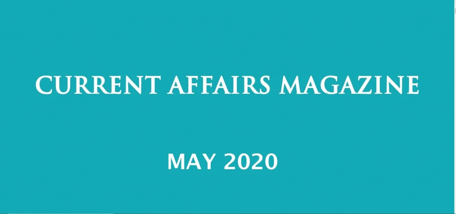 Current Affairs May 2020 iasparliament