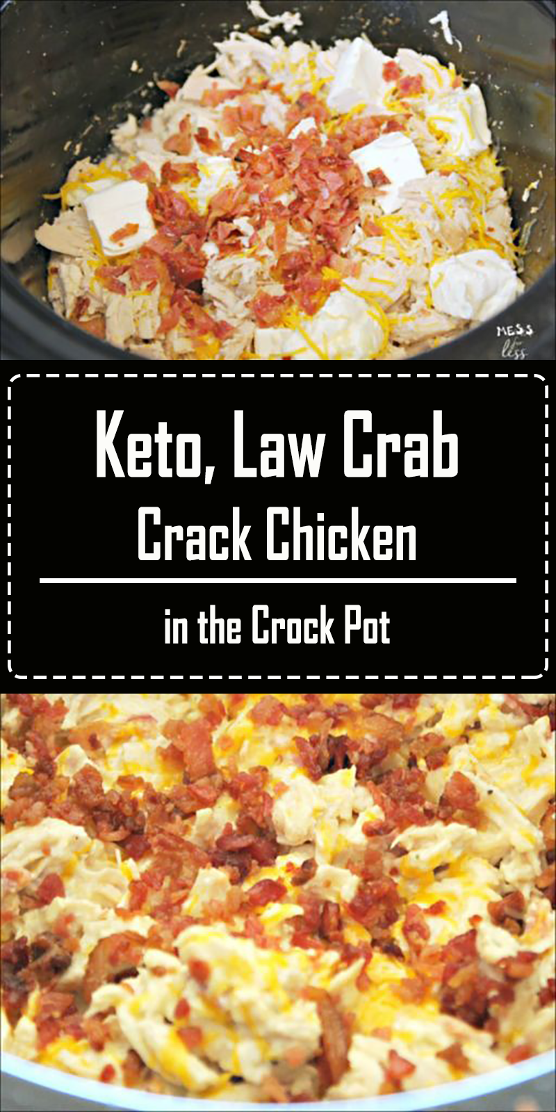 This Crack Chicken in the Crock Pot is keto friendly and low carb. But you don't have to follow a low carb lifestyle to enjoy it. The whole family will love this creamy, cheesy chicken dish. #keto #lowcarb #crockpot #slowcooker #crackchicken #HealthyDinnerRecipesEasy