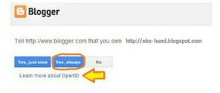 Notifikasi OpenID Blog