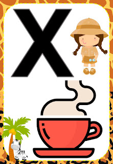 Alfabeto com Imagem do tema Safari para baixar