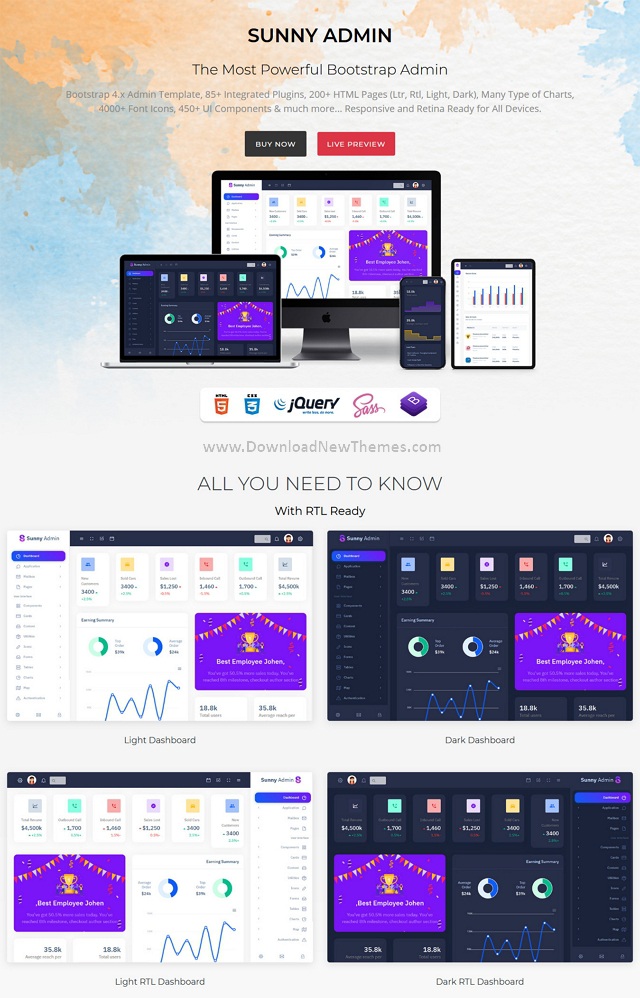 Admin Dashboard Bootstrap  HTML Template