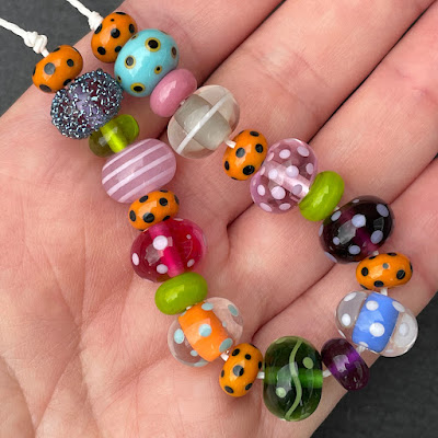 Handmade lampwork glass beads by Laura Sparling