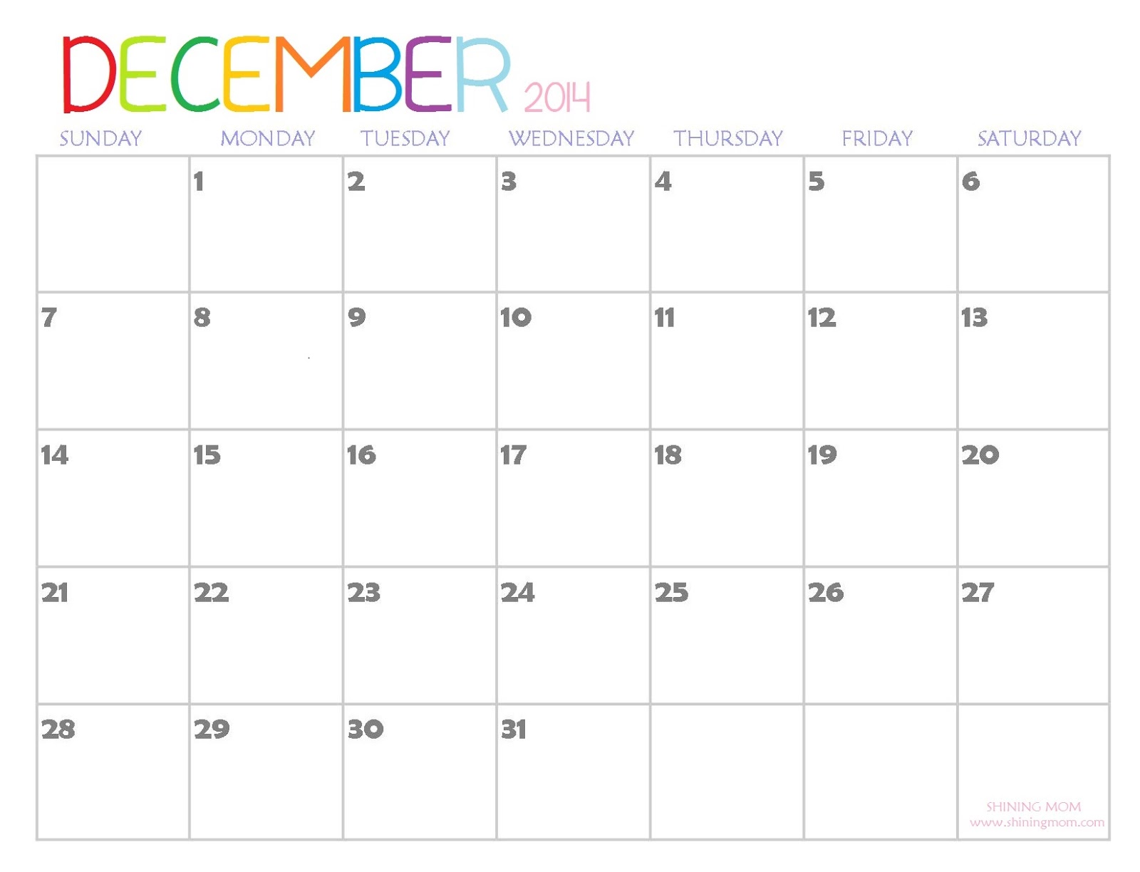2014 Printable Calendars Fresh Designs 