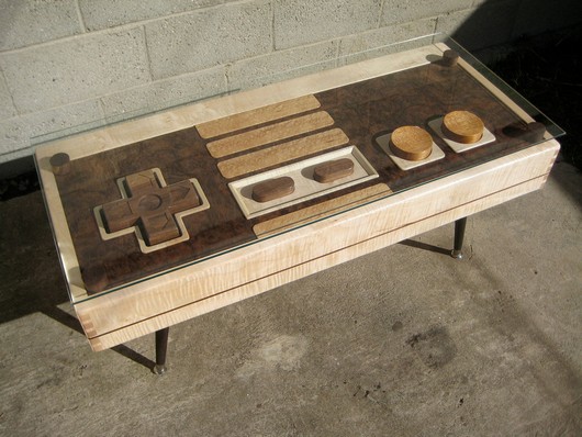 awesome, design, cool, nintendo controller coffee table, nes coffee table, cool design table, geek