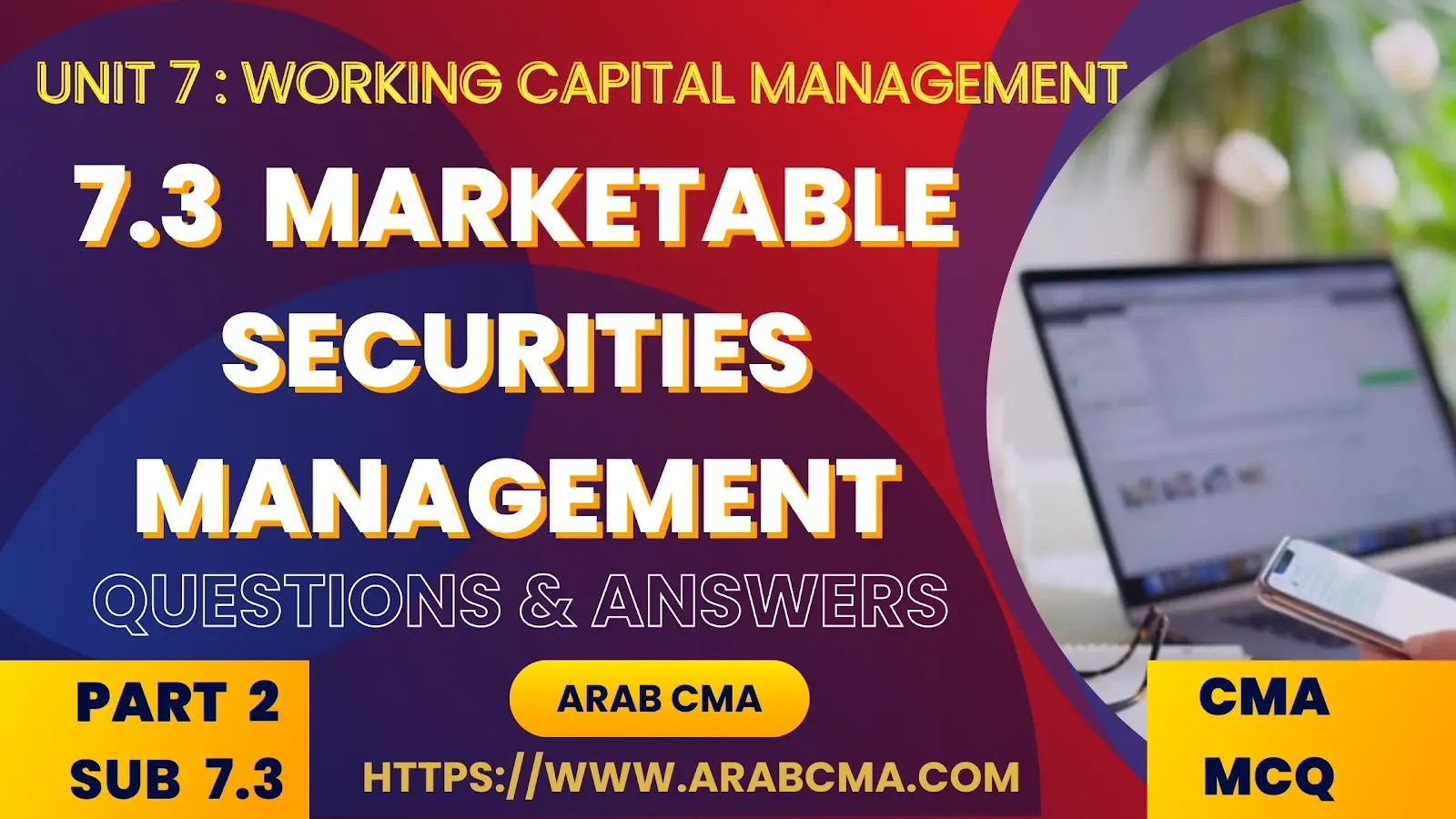 CMA PART 2 MCQ , subunit 7.3 : Marketable Securities Management
