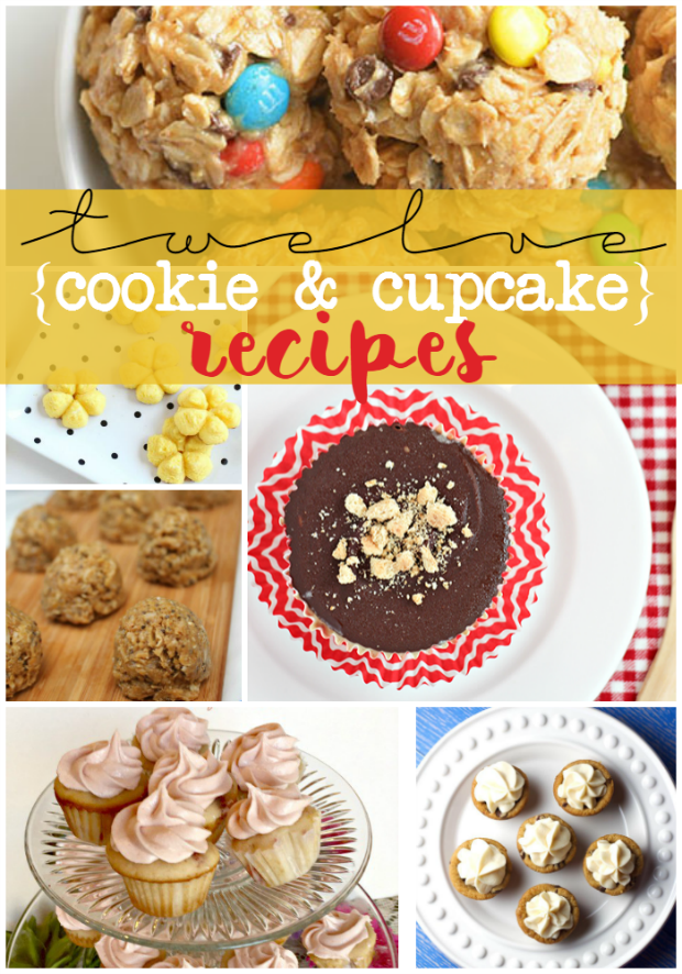 12 Cookie & Cupcake Recipes at GingerSnapCrafts.com #recipe #desserts