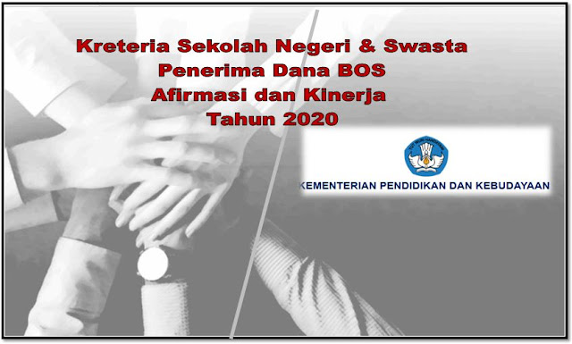 Kreteria Sekola dan Daerah Penerima BOS Afirmasi dan Kinerja Tahun 2020