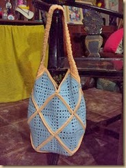 crochet blue bag