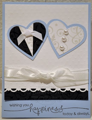 stampin up bride groom specialty paper full heart wedding invitation 2stampis2b