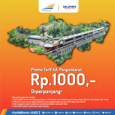 Promo Tiket KA Pangandaran Bandung-Tasikmalaya Rp 1000 Diperpanjang Hingga Mei 2019