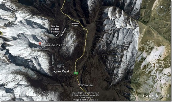 Mapa Laguna de Los Tres