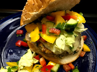 Rachael Ray, Book of Burger, burger recipes, caribbean burgers with mango salsa, sriracha