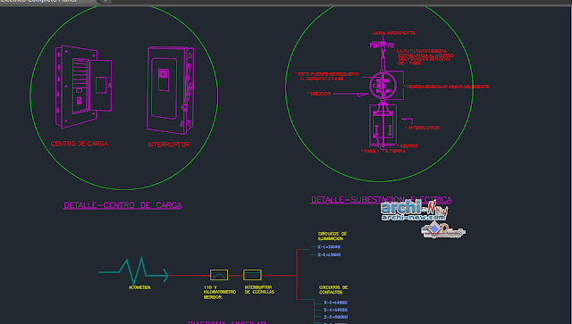 Full Electric Floor Plan in AutoCAD 