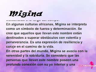 ▷ Significado del nombre Migina