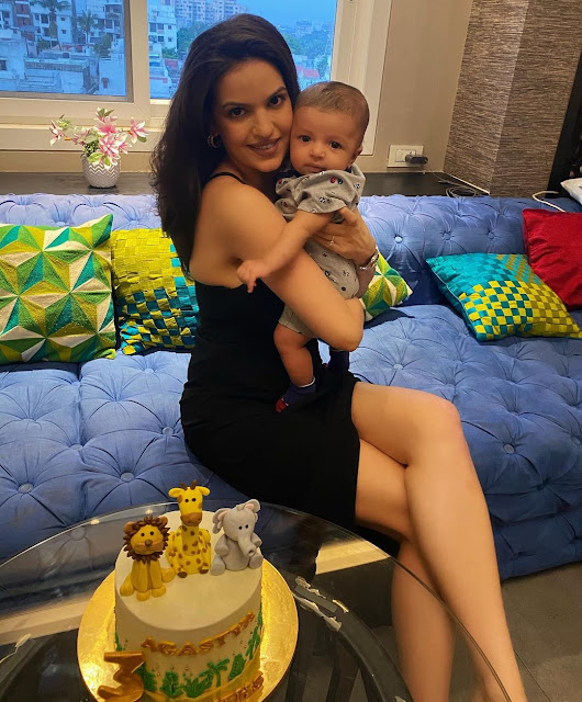 Cricketer Hardik Pandya's Wife Natasa Stankovic celebrates son Agastya Pandya 3 month Birthday