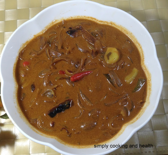 Healthy fried Onion gravy with coconut milk