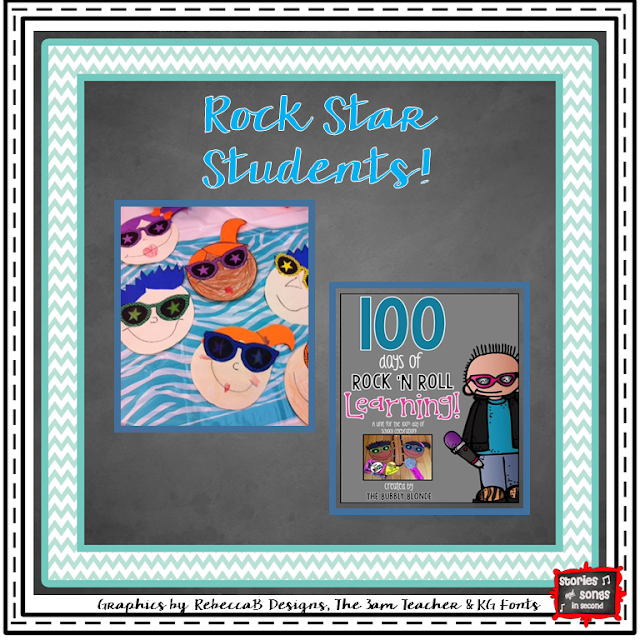 Students will love being learning rock stars wtth themed brag tags, classroom decor items, and literacy center activities!