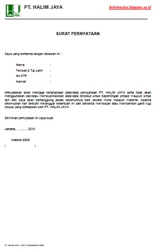 Exit Interview Form ~ HRD-PRACTICE