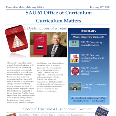 School District Publishes Curriculum Newsletters