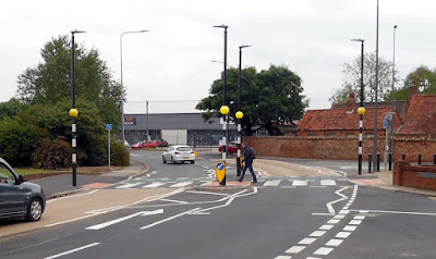 One of the first pedestrians to use the newly-installed A18 Bridge Street zebra crossing in Brigg on June 1 2022 following its provision by North Lincolnshire Council