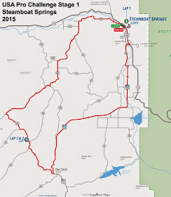 USA Pro Challenge Stage 1 route map 2015