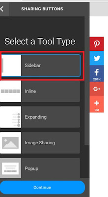 Add floating social media share button to blogger