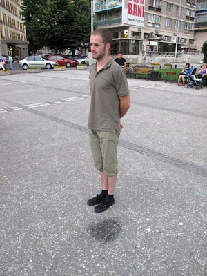 Flying man optical illusion