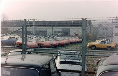 Factory of  Porsche back in 1972 old photos