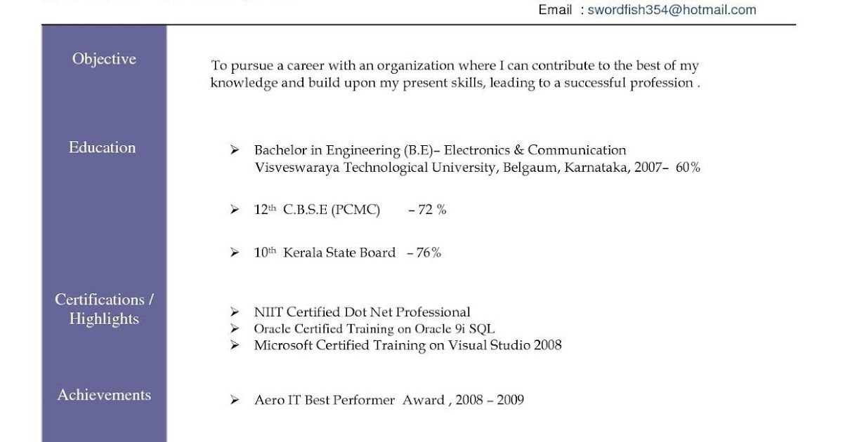 Software Engineer Cv Template Free Download / Https ...